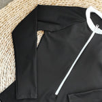 2025 Women's Rashguard Long Sleeves One Piece Swimsuit Patchwork Swimwear Zipper Monokini Surf Bathing Suit Sports Bodysuit S-XL