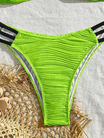 XS - L Wrinkled U Rings Bandeau Bikini Women Swimwear Female Swimsuit Two-pieces Bikini Set Bather Bathing Suit Swim Beachwear