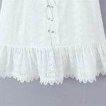 One-shoulder Off-the-shoulder Puff Sleeve Dress For Women With Hollowed-out Chest Embroidered Straps Pure Desire Dress 534Q