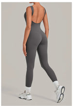 Summer Tight Yoga Jumpsuit Women Hollow Out Exposed Back Fitness Clothing Outwear Gym Running Workout Sports One Piece Suits
