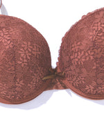 Beauwear Shine Letter Straps Push Up Bra Comfy Breathable Floral Lace Everyday Bra