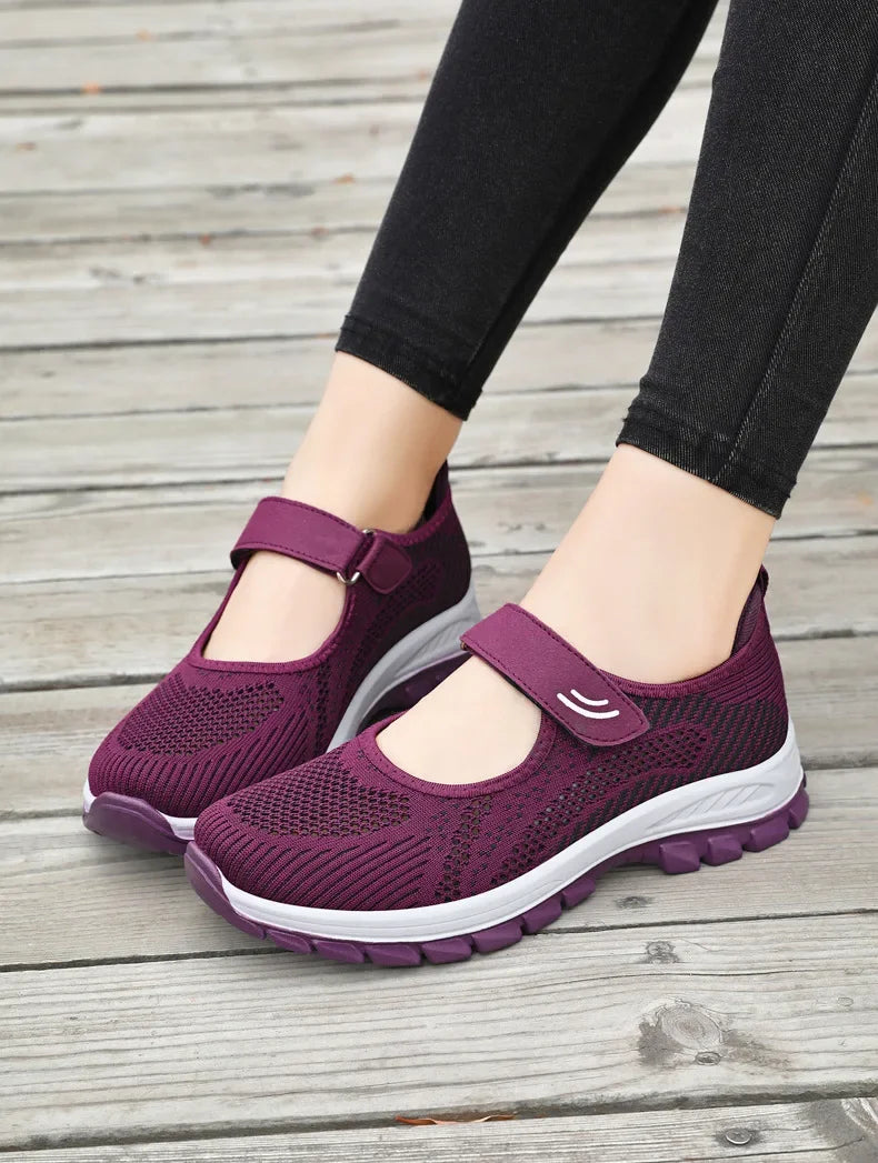 Women Shoes Breathable Vulcanized Shoes Purple Women Sneakers Fashion Breathable Mesh Casual WalkingWomen Work