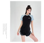 Swimsuit Women's Two-piece Split Sports Style Student Conservative Cover Belly Slimming Hot Spring Ins Style Plus SizeSwimsuit