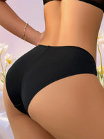 Comfortable Mid-Waist Lightweight Mesh Sexy Briefs with Comfortable Pure Cotton Crotch and Transparent Mesh, Private Style Pure Desire Underwear for Women