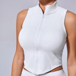 No Padded Sports Top Women Gym Vest 2025 Zipper Fitness T-shirts Woman Compressed Shirt Yoga Clothing Sportswear