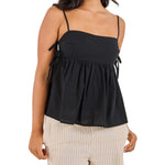 Summer Loose Women's Camisoles Stylish Solid Color Side Strap Spaghetti Straps Crop Tank Tops