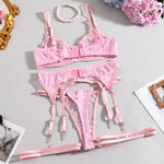 Toucheart Women Lace Sexy Lingerie Panty Patchwork Solid Color Skinny Plunge See-through Romantic Interesting Underwear Cute Set