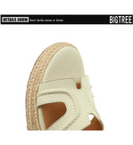 Spring 2025 Women's Slippers Hollow Out Strap Waterproof Thick Heel Woven Rope Country Style Slip-On Shoes Polyurethane Material