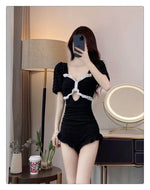 Hot Selling Swimsuit Women's New Black One-piece Cover Belly Slimming Skirt Style Flat Corner Hot Spring Conservative Swimsuit