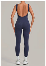 Summer Tight Yoga Jumpsuit Women Hollow Out Exposed Back Fitness Clothing Outwear Gym Running Workout Sports One Piece Suits