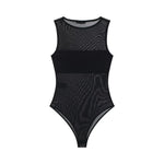 Women's Patchwork Silk Mesh Jumpsuit WHEF