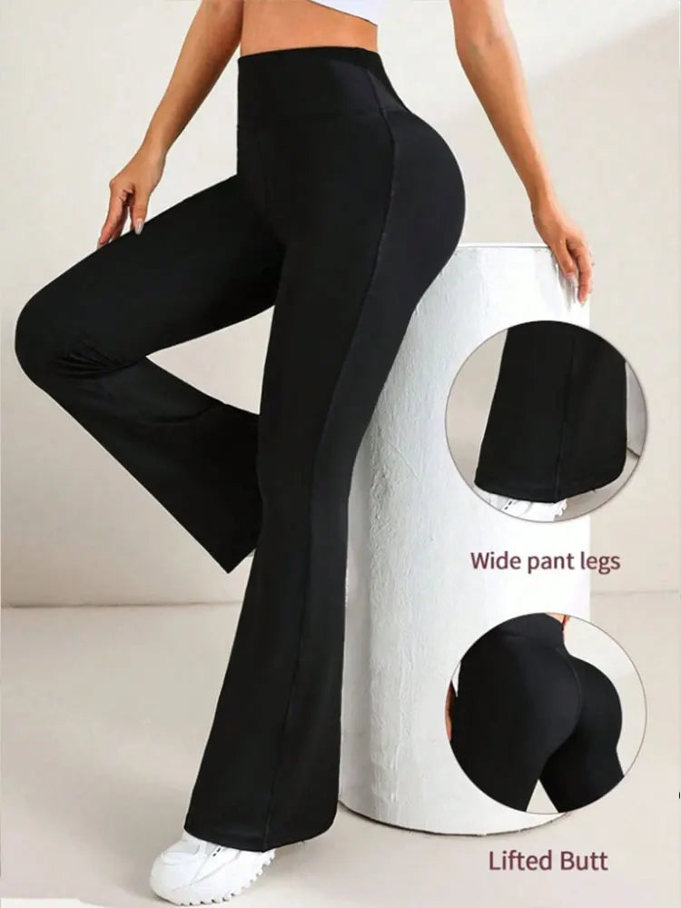 Nude Tight Yoga Pants High Waist Wide Leg Flared Trousers Spring And Summer Running Fitness Sportswear Plus Size Leggings Jeans