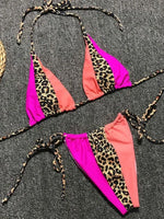 Zebra Print Halter micro Bikini 2025 women Bandeau String Swimsuit Female swimwear Neon Shiny bikini set Leopard Bathing Suit