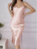 Sexy Nightie Woman Suspender Nightdress Backless Camisolas Night Dress Lingerie Nightgown Sleep Tops Pajamas Satin Woman