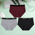 Finetoo 3Pcs/Set Women's Seamless Cotton Briefs Women Plus SizePanties Breathable Underwear Female Low Waist Soft Lingerie S-XXL