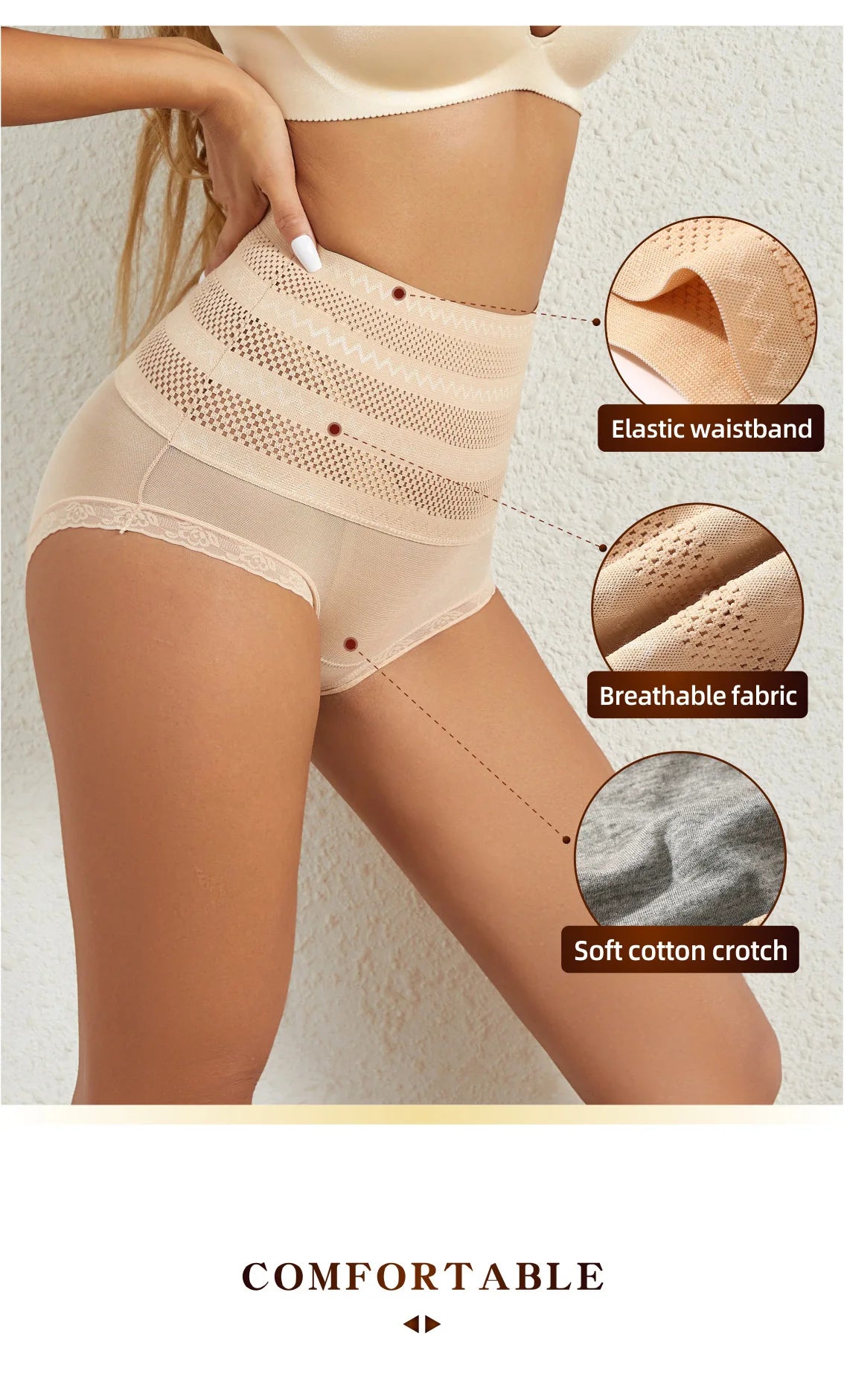 2Pcs/Set Bodyshaper Women Control Panties Tummy Control Bottom Belly Tightening Female Pants Lifting Hip High Waist Underwear