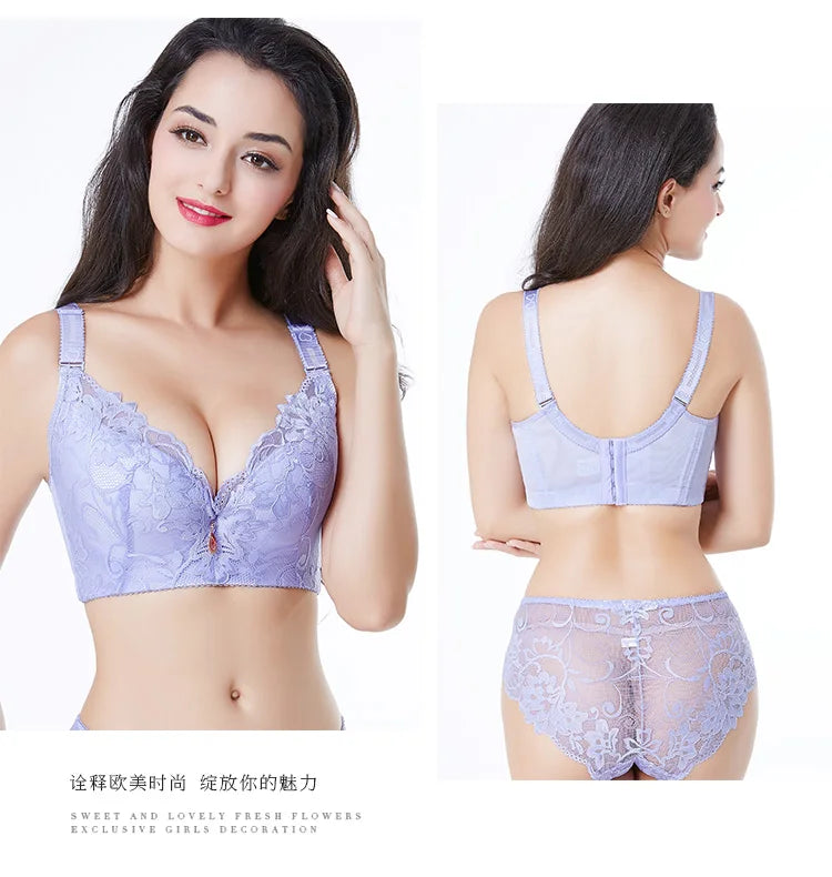 Sexy Women Bra Plus Size C D E Cup Push Up Bra Brassiere Side Adjustment Underwear Push Up Bra 75 80 85 90 95 100 105 110 115CDE