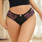 1pcs Women's Solid Color Floral Panties Low Waist Breathable Comfortable Female Underpants Elegant Sexy Lingerie Lady Briefs