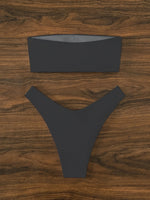 2025 Bandeau Thong Bikini Printed Floral Swimwear Female Sexy Swimsuit Women Bathers Bathing Swimming Swim Suit Beachwear