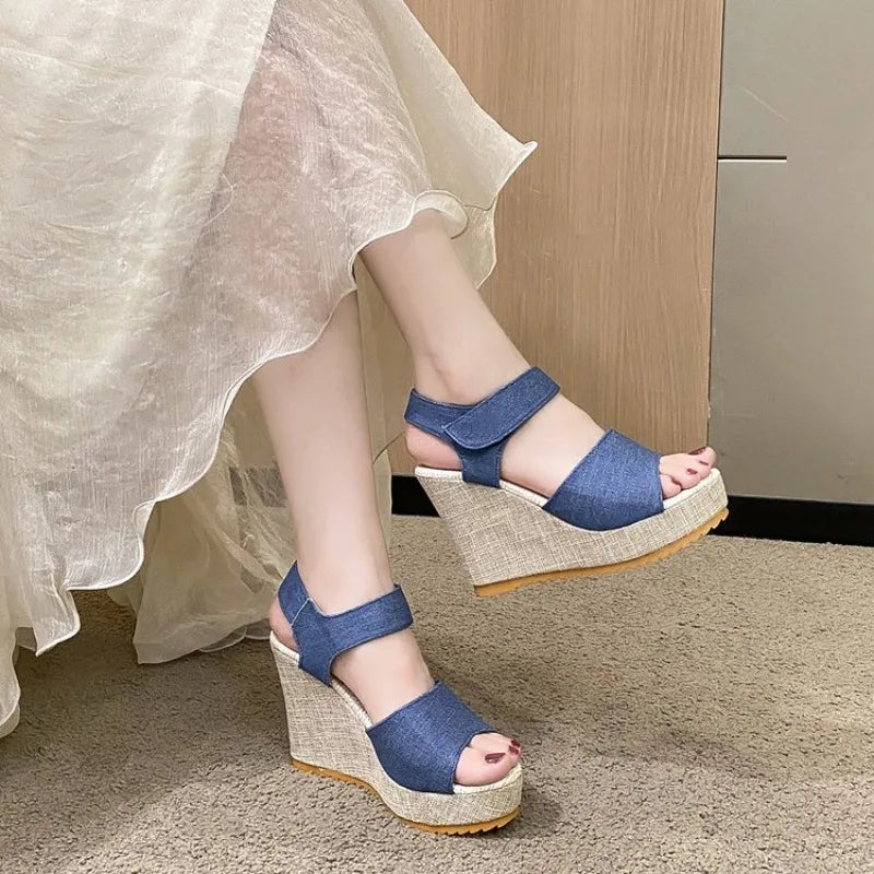 High-heeled Wedge Platform Fish Mouth 2026 New Women's Peep Toe Sandals Womens Shoes Comfort Summer Designer Shoes