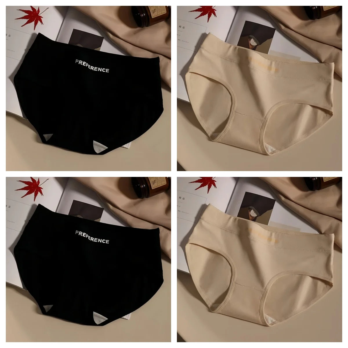 4Pcs/Set Cotton Panties Women Mid Waist Briefs Breathable Intimates Breathable Comfort Underwear M-2XL Soft Panties