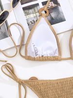 DEKA Women Thong Bikini Set Side Lace-up Sexy Swimsuit Solid Swimwear Adjustable Brazilian Style Bikini High Quality