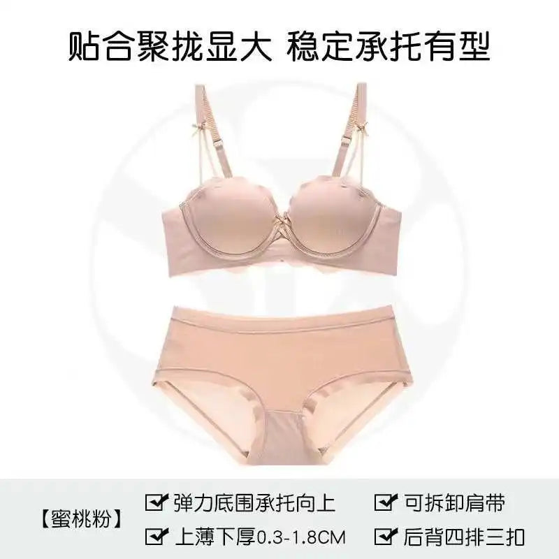 MOYISU Soutien-Gorge Français Sans Armatures 32-38 - Bralette Pureté Anti Affaissement, Set Lingerie Confort Respirant Été Léger