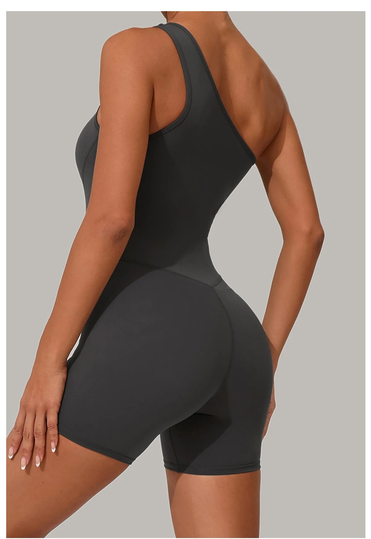 One Shoulder Women Sports Jumpsuit Sleeveless Yoga Rompers Backless Sportswear Women Workout One Piece Bodysuits Female