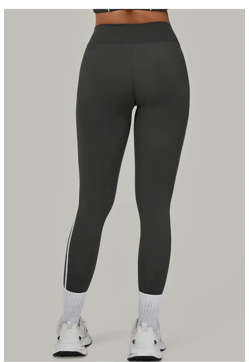 Women High Waist Yoga Pants Leggings - Seamless Color Block Fast-Dry Breathable Gym Running Fitness Tights Butt Lifting Effect