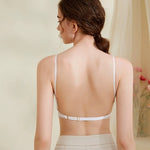 Sexy Lace Bra for Women Deep U Backless Bralette Triangular Soft Seamless Underwear Women Low Back Transparent Bras Tank Tops