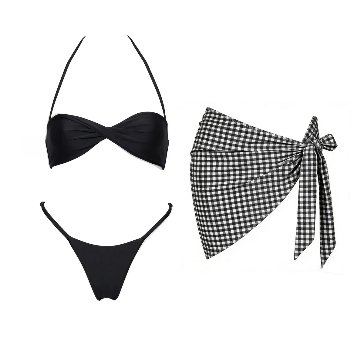 2026 2Pcs Sexy Women One Piece Swimsuit Female Push Up Swimwear BiquiniHigh Cut Monokini Solid Swim Suit Bathingsuit Beachwear