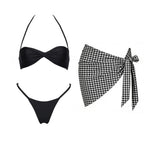 2026 2Pcs Sexy Women One Piece Swimsuit Female Push Up Swimwear BiquiniHigh Cut Monokini Solid Swim Suit Bathingsuit Beachwear