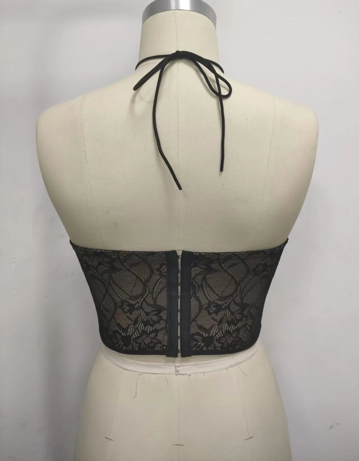 Sexy Chinese Style Fishbone Corset Top Women Chic Black Double-layer Lace Slimming Buckle Suspender Club Daily Camis Vest