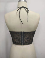 Sexy Chinese Style Fishbone Corset Top Women Chic Black Double-layer Lace Slimming Buckle Suspender Club Daily Camis Vest