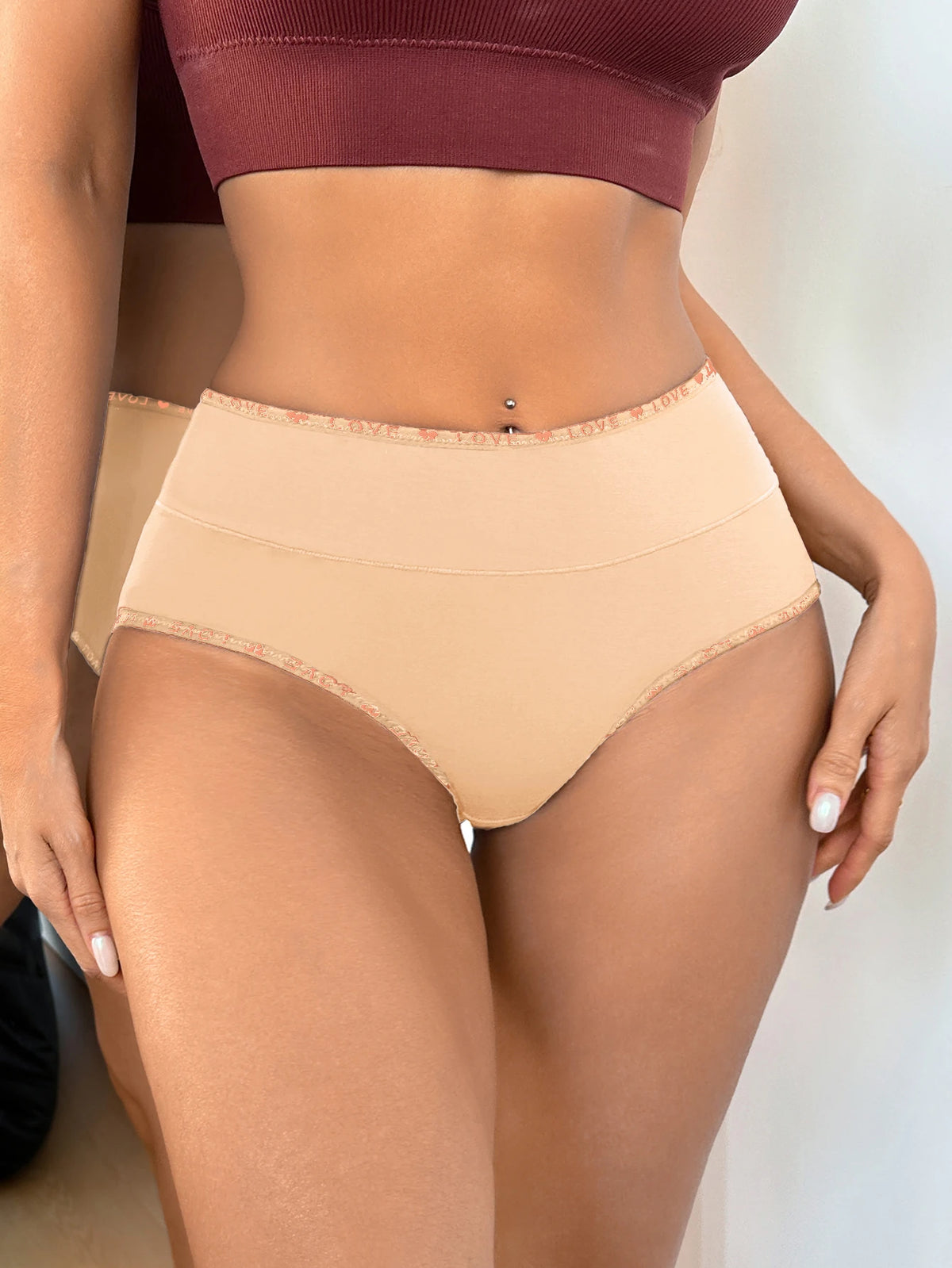 S-XXL Seamless Women Panties Daily High Waisted Soft Underwear Female Solid Color Briefs Ladies Intimate Wear