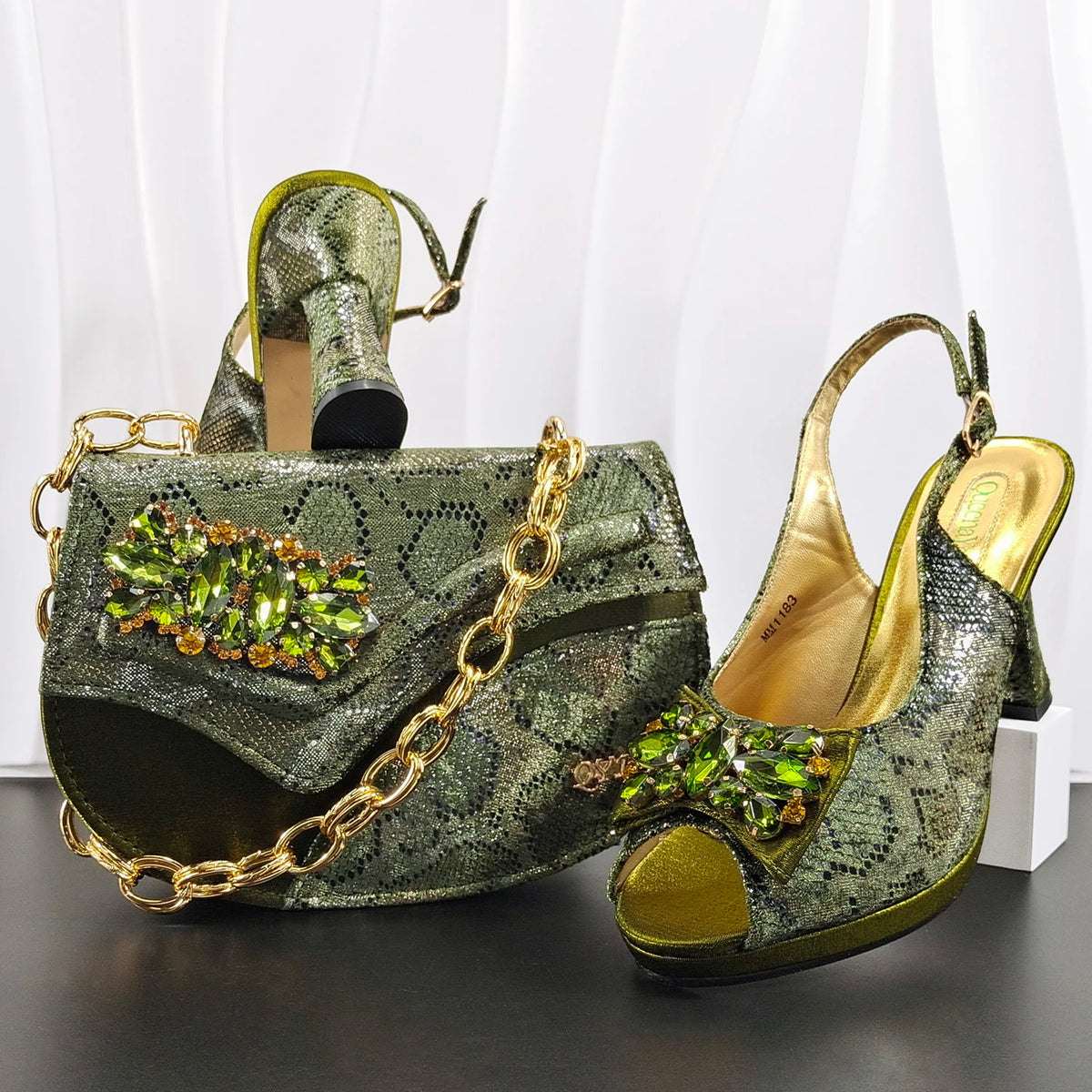 Doershow Lastest Italian Design Fashion Style Ladies Shoes with Matching Bag Set 2026 Nigerian Shoes and Bag Set!HG1-1
