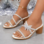 WomenSandals Summer New Open Toe Fashion Sandals Square Heel Dressy Party Sandal