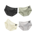 4Pcs/Set Ice Silk Panties Women Low-Waist Stretch Briefs Female Underpants Sexy Lingerie Solid Color Invisible Intimates M-XL