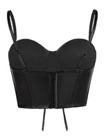 Sexy Black Short Leopard Print Shapewear Tube Top Strap Back Button Women's Erotic Crop Top Camisole Casaul Pure Desire HVVI