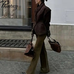 Phantasy Single Breasted Buckle Casual Suede Jacket Street Fashion Waist with Buttons Coat Casual Style Vintage Clothing 2025