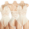 Woman Crotchless Lingerie Bodysuit Erotic Lace Mesh Underwear Babydoll Dresses Sexy Pajamas See Through Jump Suit Desire Costume