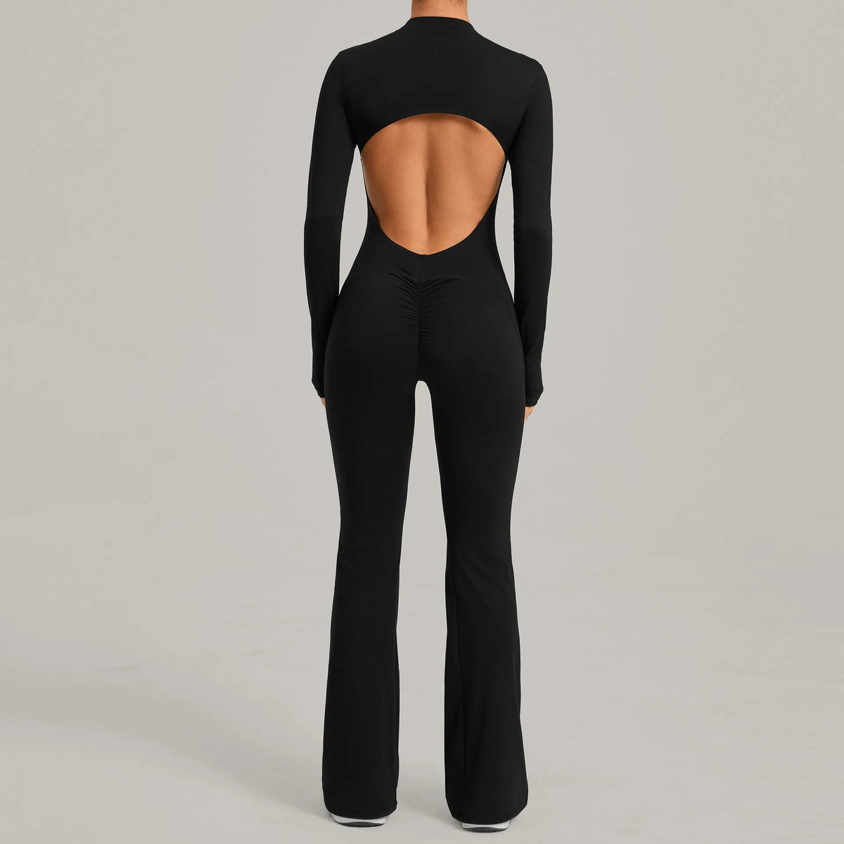 Women's Seamless Yoga Jumpsuits Sports Fitness Gym One-piece Long-sleeves Hip-Lifting Beauty Back Workout Training Bodysuits