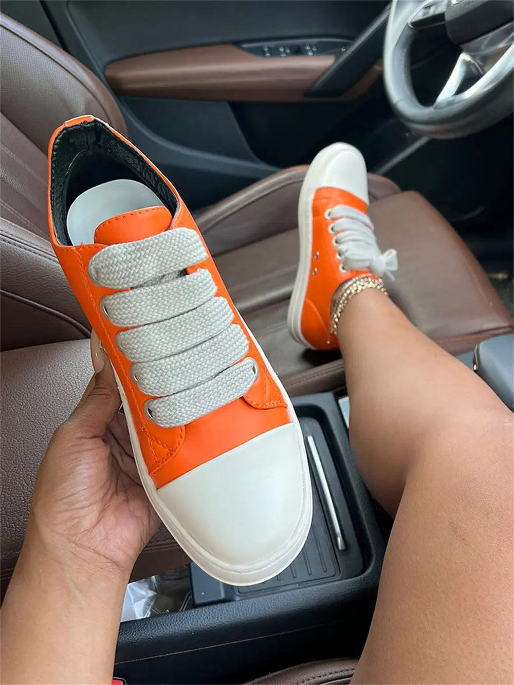 2025 Big Size 44 Women's Platform Skate Shoes Fashion Summer Black Pink Red Lace-up Men Sporty Vulcanize Casual Flat Shoes