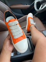 2025 Big Size 44 Women's Platform Skate Shoes Fashion Summer Black Pink Red Lace-up Men Sporty Vulcanize Casual Flat Shoes