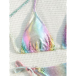Colorful Snake Skin Halter Strappy Bikini Female Swimsuit Women Swimwear Two-pieces Bikini set Bather Bathing Suit Swim V5822