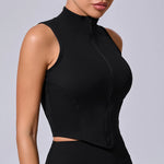 No Padded Sports Top Women Gym Vest 2025 Zipper Fitness T-shirts Woman Compressed Shirt Yoga Clothing Sportswear