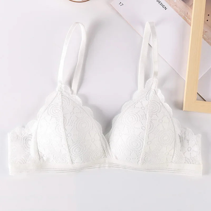 Floral Lace Bras Women Bralette Non-wire Bra Push Up Underwear Back Buckle Brassiere Female Sexy Lingerie