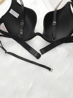 Women's Sexy Leopard Pattern Mesh Hollow Underwear Set Steel Ring Gathering Push Up Bra Women's Daily Underwear Set J2750
