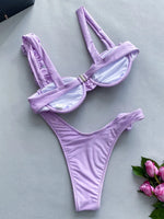Sexy 3D Flowers Underwired Brazilian Bikini Women Swimwear Female Swimsuit Two-pieces Bikini Set Triangle Bathing Suit Swim Lady