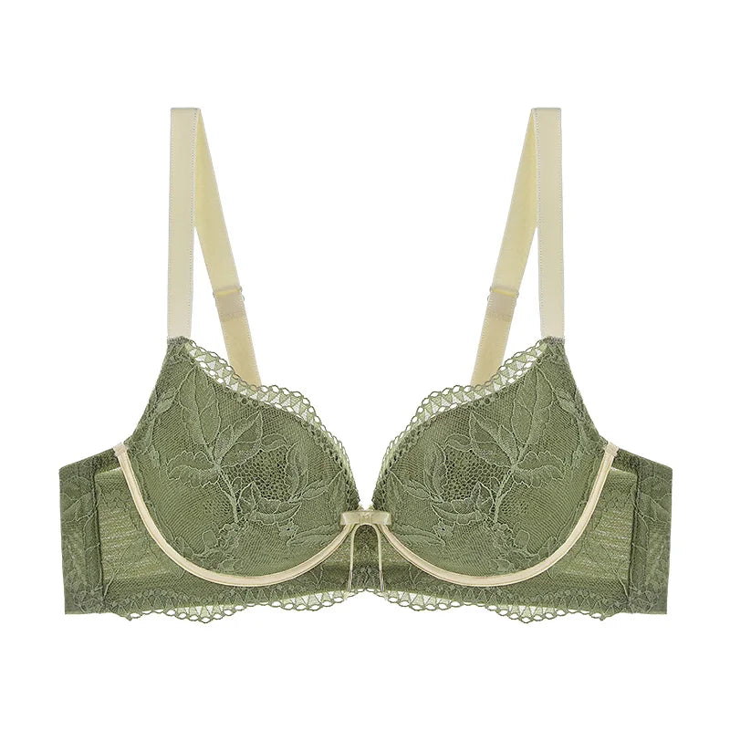 Large Size Bra Ultra-thin French Lace Sexy Anti Bulge Point Big Chest Appears Small SWD9007